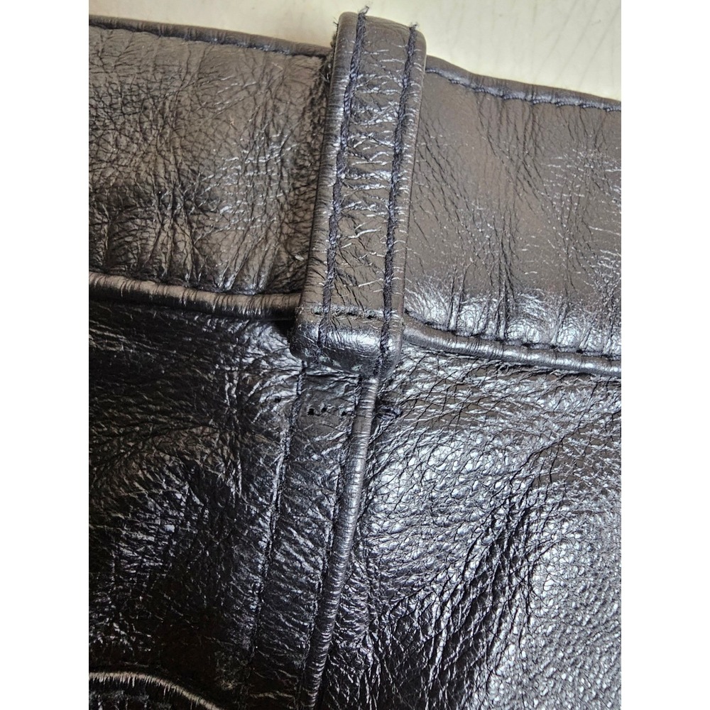Wilsons Leather Maxima Black Leather Pants Womens 8 Y2K Straight Leg High Rise - Picture 11 of 13